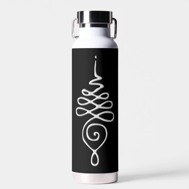 Silber Unalome  Trinkflasche (Vorne)