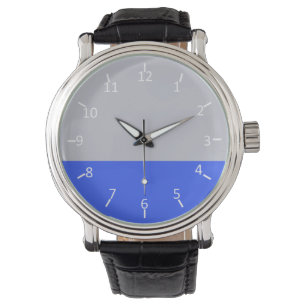 Silber und Blau Armbanduhr