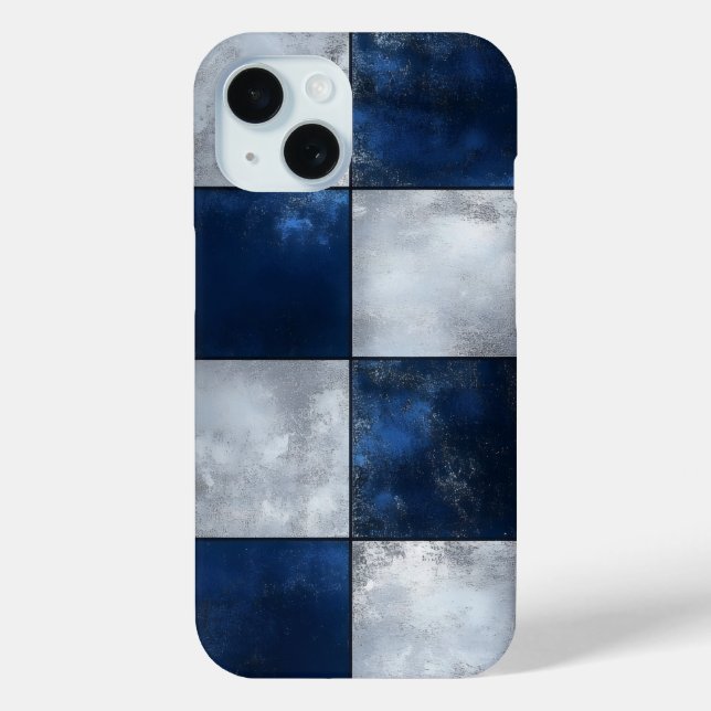 Silber- und Blau-Muster Case-Mate iPhone Hülle (Rückseite)