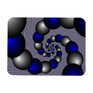 Silber und Blau Perlen bis unendlich Magnet