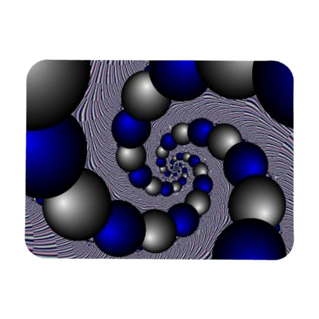 Silber und Blau Perlen bis unendlich Magnet (Horizontal)