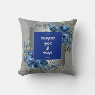 Silber- und Blaue Petal-Symphonie-Wurfkissen Kissen