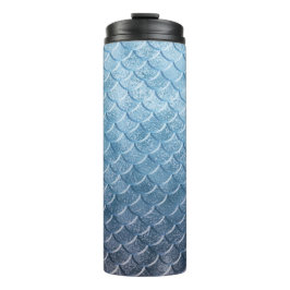 Silber- und Blue-Mermaid-Skala Thermosbecher