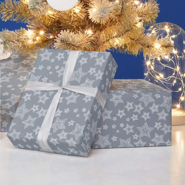 Silber und Glitzer Geschenkpapier (Feiertage)