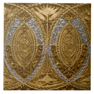 Silber- und Gold-Art-Deco-Muster Fliese