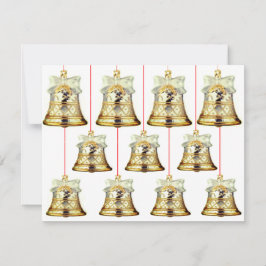 Silber und Gold Bells Weihnachtskarte Mitteilungskarte