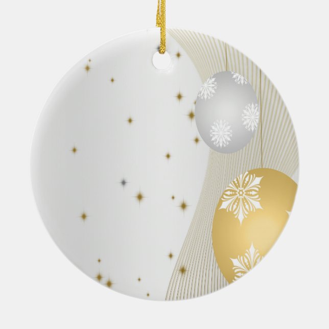 Silber und Gold Keramik Ornament (Hinten)