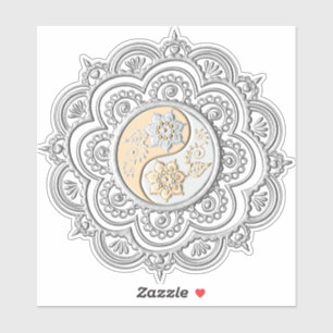Silber- und Gold-Mandala Aufkleber