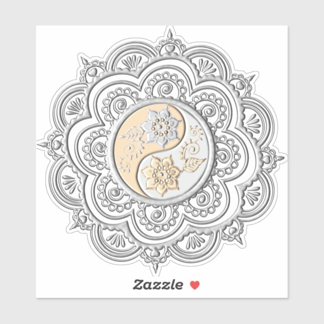 Silber- und Gold-Mandala Aufkleber (Blatt)