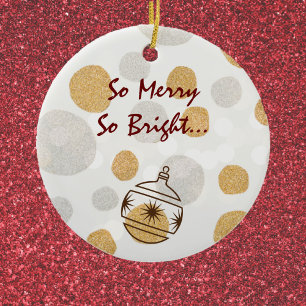 Silber und Gold Merry Keramik Ornament