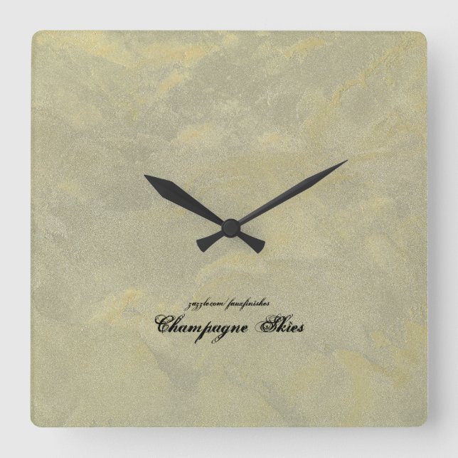 Silber und Gold-Metallplatten Quadratische Wanduhr (Vorderseite)