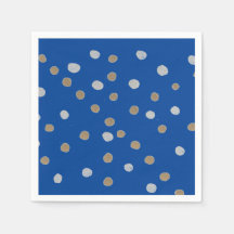 Silber und Gold Polka Punkte auf blau