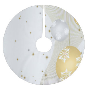 Silber und Gold Polyester Weihnachtsbaumdecke