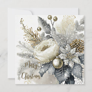 Silber- und Gold-Weihnachtsspray individuell Feiertagskarte