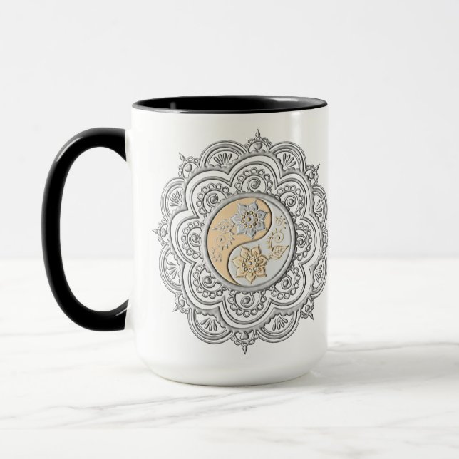 Silber- und Goldmandala Tasse (Links)