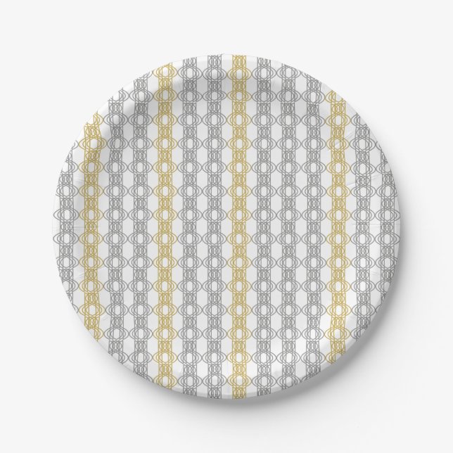 Silber- und Goldmuster Pappteller (Vorderseite)