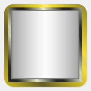 Silber- und Goldrahmen-Aufkleber Quadratischer Aufkleber