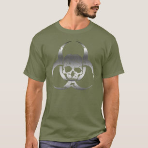 Silber und grau Biohazard und Totenkopf T-Shirt