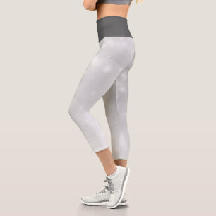 Silber und Grau Capri Leggings