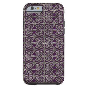 Silber und lila verbundenes Ovaleceltic-Muster Tough iPhone 6 Hülle