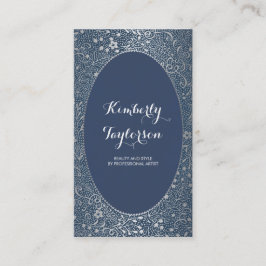 Silber-und Marine-elegantes mit BlumenVintages Visitenkarte