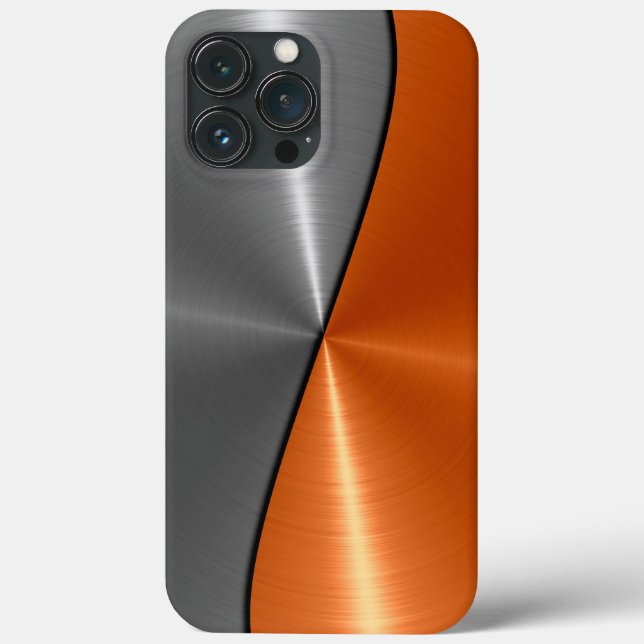 Silber und Orange Edelstahl Case-Mate iPhone Hülle (Rückseite)