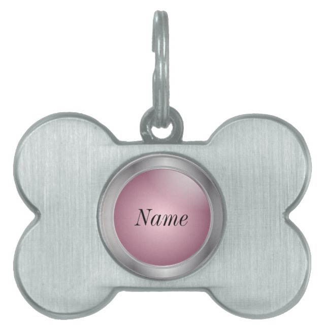 Silber und Rosa | DIY Name Tiermarke (Vorderseite)