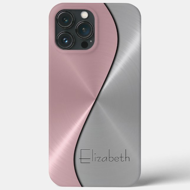 Silber und rosa Edelstahlmetalle Case-Mate iPhone Hülle (Rückseite)