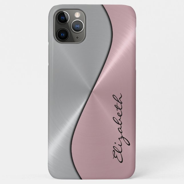 Silber und rosa Edelstahlmetalle Case-Mate iPhone Hülle (Rückseite)