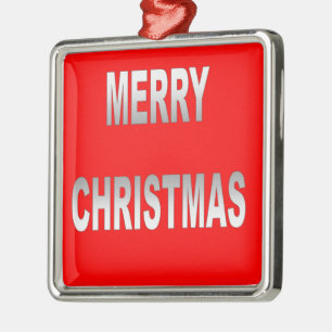 Silber und Rot frohe Weihnachten Ornament Aus Metall