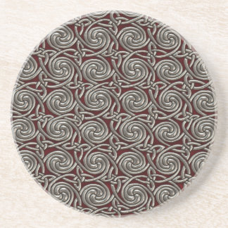 Silber und rotes Celtic-Spiralen-Knoten-Muster Untersetzer