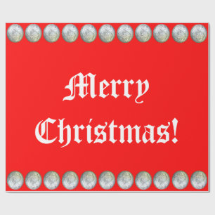 Silber- und Rothalbwrappingpapier Geschenkpapier