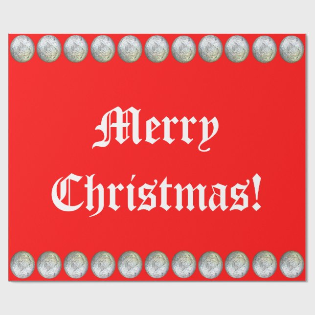 Silber- und Rothalbwrappingpapier Geschenkpapier (Flach)