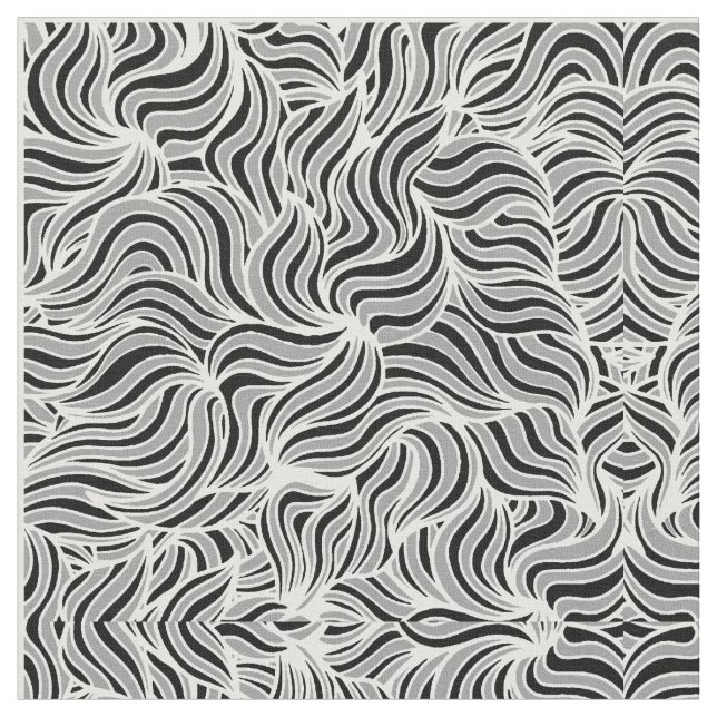 Silber- und Schwarz-Blätter Stoff (Nahaufnahme)