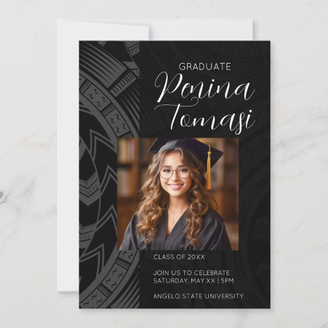 Silber und Schwarz Einladung (Vorderseite)