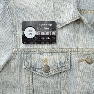 Silber und Schwarz mit Ihrem Logo Namensschild