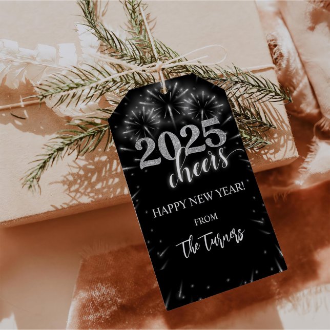 Silber und Schwarz-Silber-Silber-Party Geschenkanhänger (Von Creator hochgeladen)