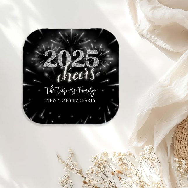 Silber und Schwarz-Silber-Silber-Party Pappteller (Von Creator hochgeladen)