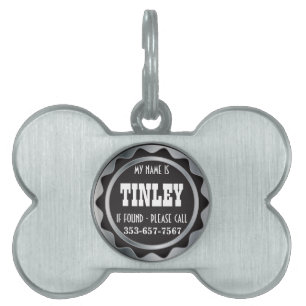 Silber und Schwarz Tiermarke