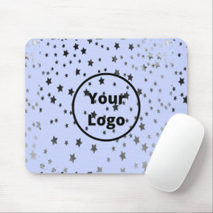 Silber und schwarze Sterne auf blau Mousepad