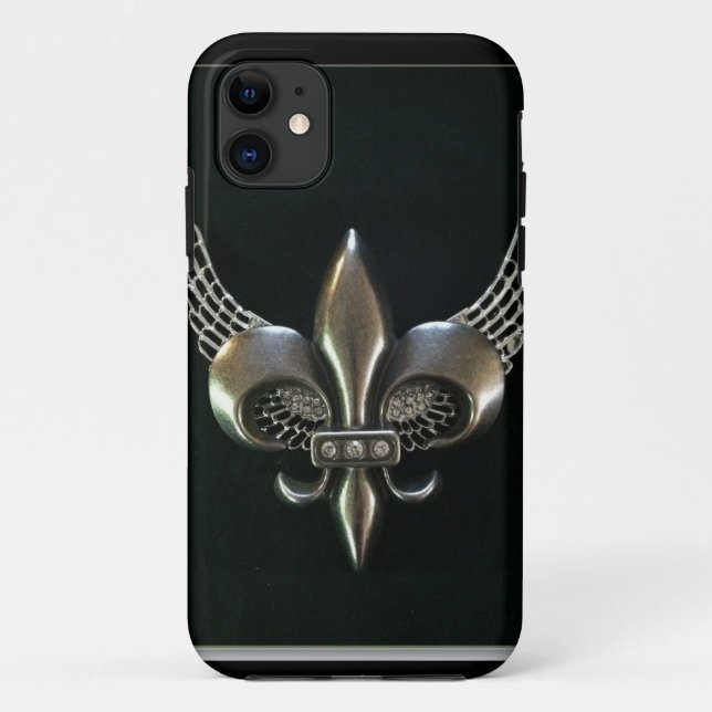 SILBER UND SCHWARZES WINGED LILIE Case-Mate iPhone HÜLLE (Rückseite)