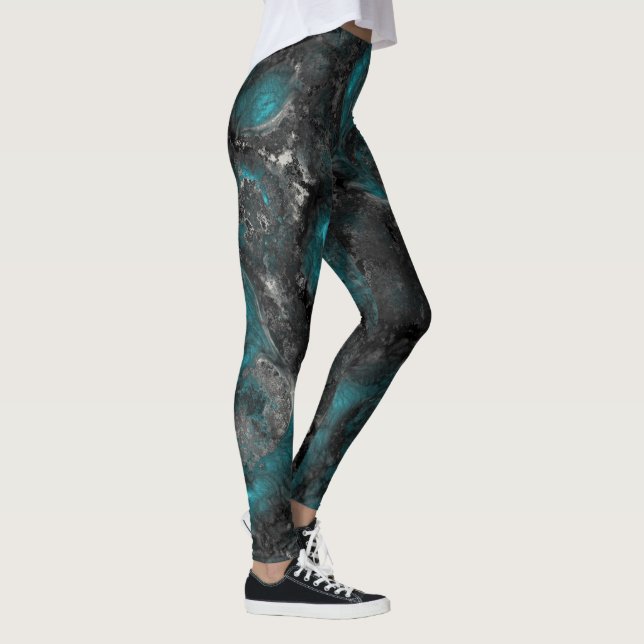 Silber und Türkis Leggings (Rechts)