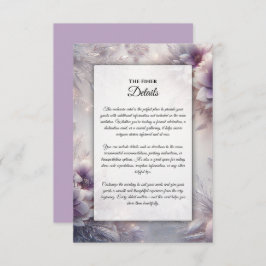 Silber und weiche Amethyst Winterblüten Begleitkarte