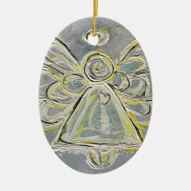 Silber und Weiß Engel Ornament (Vorne)