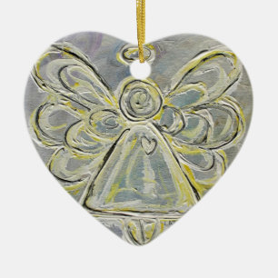 Silber und Weiß-Engel-Ornament Keramik Ornament