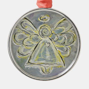 Silber und Weiß-Licht-Engel-Ornament Ornament Aus Metall