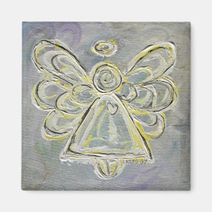 Silber und Weißer Engel Magnet