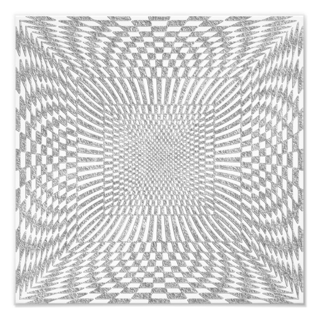 Silber- und Weißverzerrtes Prüfmuster Fotodruck (Vorne)