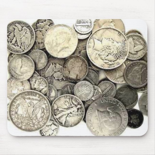 Silber-US-Münzen Mousepad (Vorne)