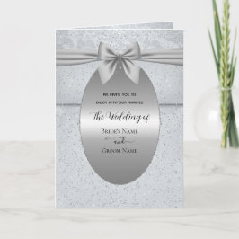 Silber Vintag mit Bow Wedding Einladung